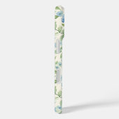 Blauwe Hortensia Watercolor Monogram Case-Mate iPhone Case (Achterkant / Rechts)