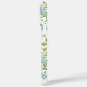Blauwe Hortensia Watercolor Monogram Case-Mate iPhone Case (Achterkant / Links)