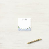 Blauwe Hortensia Waterkleur Rand Persoonlijk Post-it® Notes (Op bureau)