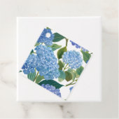 Blauwe Hortensia Waterverf Bloemen Bedankjes Labels (In situ)
