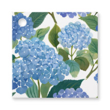 Blauwe Hortensia Waterverf Bloemen