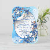 Blauwe Hortensia Waterverf Bloemen Bruiloft Kaart (Staand voorkant)