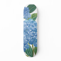 Blauwe Hortensia Waterverf Bloemen