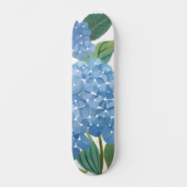 Blauwe Hortensia Waterverf Bloemen Persoonlijk Skateboard