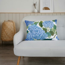 Blauwe Hortensia Waterverf Bloemenkoraal