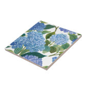 Blauwe Hortensia Waterverf Bloemenkoraal Tegeltje (Zijkant)