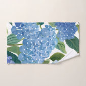 Blauwe Hortensia Waterverf Bloemenkust Bad Handdoek (Handdoek)