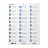 Blauwe Hortensia Waterverf Bloemige Bruiloft Etiket (Full Sheet)