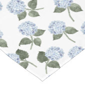 Blauwe Hortensia Waterverf Korte Tafelloper (Hoek)