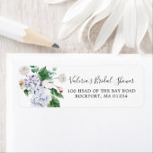 Blauwe Hortensia Witte Roos Retouradres Etiket (Insitu)