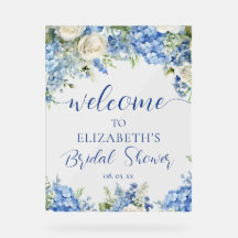 Blauwe Hortensia Witte Rozen Bloemenscript Welkom