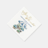 Blauwe Hortensia Ze is van de Markt Bruidsuitnodig Servet (Hoek)