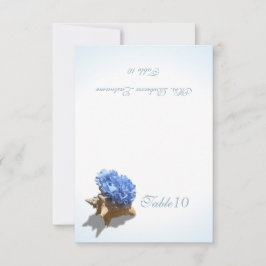 Blauwe Hortensia Zeeschelp Plaatshouder Kaart