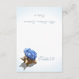 Blauwe Hortensia Zeeschelp Plaatshouder Kaart
