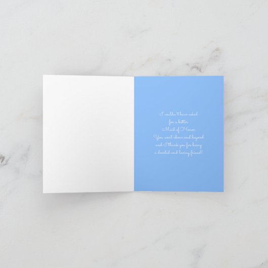 Blauwe Hortensia Zeester Dank Je Bruidsfeest Bedankkaart (Binnen)