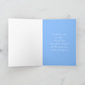 Blauwe Hortensia Zeester Dank Je Bruidsfeest Bedankkaart (Binnen)