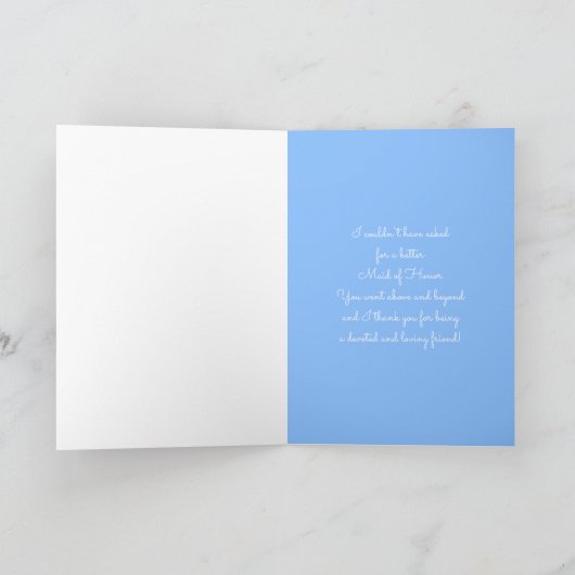 Blauwe Hortensia Zeester Dank Je Bruidsfeest Bedankkaart (Binnen)