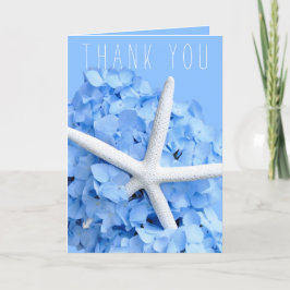 Blauwe Hortensia Zeester Dankjewel Bruidsfeest Bedankkaart