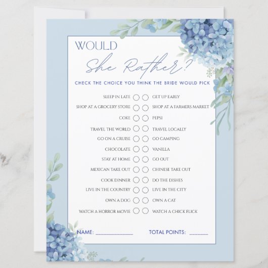 Blauwe hortensia zou ze liever Vrijgezellenfeest s (Voorkant)