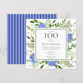 Blauwe Hortensia's 100e Verjaardag Kaart