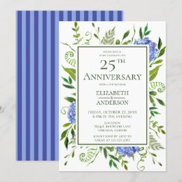 Blauwe Hortensia's 25-jarig jubileum Kaart