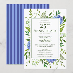 Blauwe Hortensia's 25-jarig jubileum Kaart