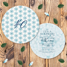 Blauwe Hortensia's 40e Verjaardagsfeestje Kaart