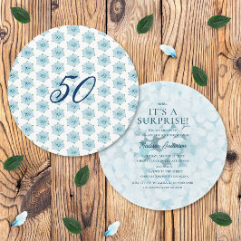 Blauwe Hortensia's 50e Verjaardagsfeest Surprise P Kaart