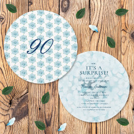 Blauwe Hortensia's 90ste Verjaardagsfeest verrassi Kaart