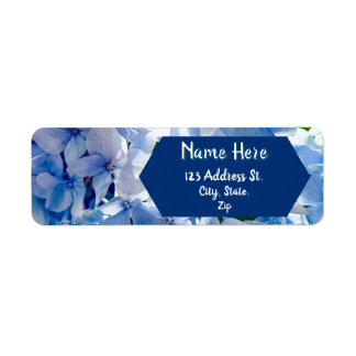 Blauwe Hortensia's Aangepaste Naam Etiket