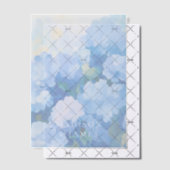 Blauwe hortensia's aangepaste namen bruiloft overl vellum uitnodigingen (Offset (Uitnodiging))