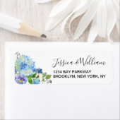 Blauwe Hortensia's Aquarel Bloemig Elegant Chic Etiket (Insitu)