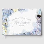 Blauwe Hortensia's Aquarel Brieven aan de Bruid Gastenboek (Voorkant)