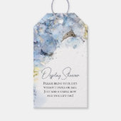 Blauwe Hortensia's Aquarel Display Bruidsfeest Cadeaulabel (Voorkant)