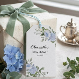 Blauwe Hortensia's baby is brewing theepartij show Cadeaulabel
