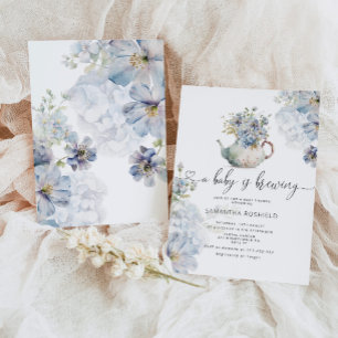 Blauwe Hortensia's baby is brewing theepartij show Kaart