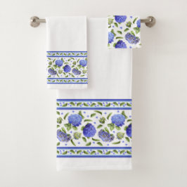 Blauwe Hortensia's Bad Handdoek