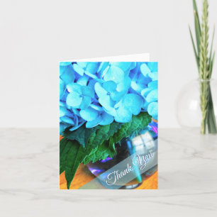 Blauwe hortensia's Bedankt NoteCard Kaart