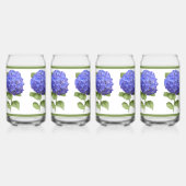 Blauwe Hortensia's Bloem Botanische Kunst Blikvorm Glas (Achterkant)