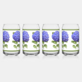 Blauwe Hortensia's Bloem Botanische Kunst Blikvorm Glas (Voorkant)