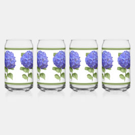 Blauwe Hortensia's Bloem Botanische Kunst Blikvorm Glas
