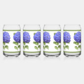 Blauwe Hortensia's Bloem Botanische Kunst Blikvorm Glas (Links)
