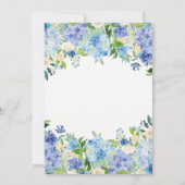 blauwe hortensia's bloem bruidsdouche bingo kaarte kaart (Achterkant)