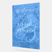 Blauwe hortensia's Bloemen Huwelijk Welkom Acryl Bord (Hoek)