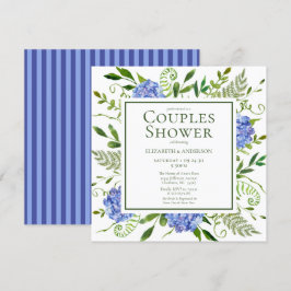 Blauwe Hortensia's Bloemen Waterverf Koppel Bruilo Kaart
