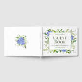 Blauwe Hortensia's Bloemenschildering in Waterverf Gastenboek (Volledig)