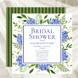 Blauwe Hortensia's Bloemige Aquarel Bruidsmeisjesf Kaart