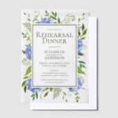 Blauwe Hortensia's Bloemrijke Aquarel Proefbruilof Vellum Uitnodigingen (Offset)