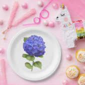 Blauwe Hortensia's  Botanische Kunst Papieren Bord (Feest)