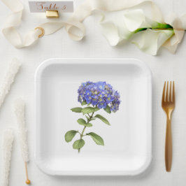 Blauwe Hortensia's Botanische Kunst Papieren Bord